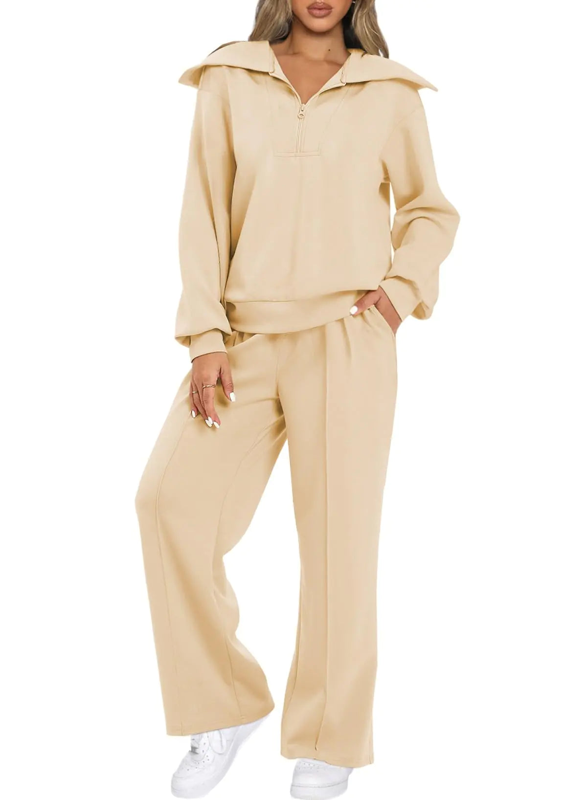 Aleumdr Womens 2 Piece Wide Leg Sweatsuits Womens Lounge Set