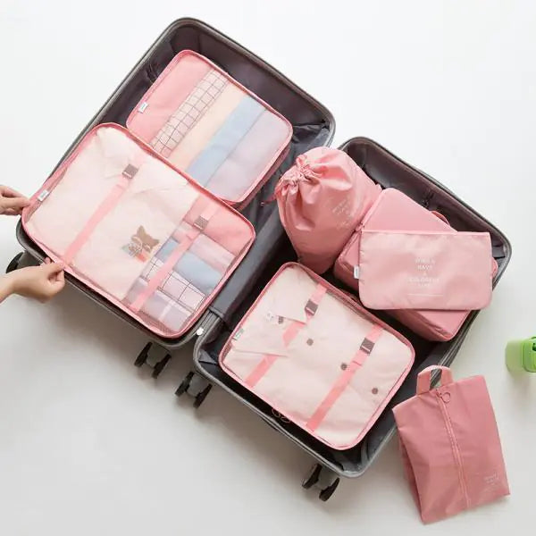 7-Piece Travel Organizer Set for Luggage and Clothing