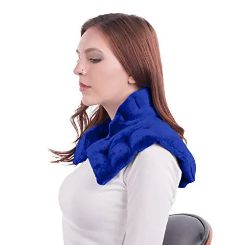 Mars Wellness Heated Microwave Heating Pad for Neck and Shoulders - Herbal Hot/Cold Deep Penetrating Aromatherapy Heated Neck Wrap Microwavable Heated Neck and Shoulder Wrap (Slate Blue)