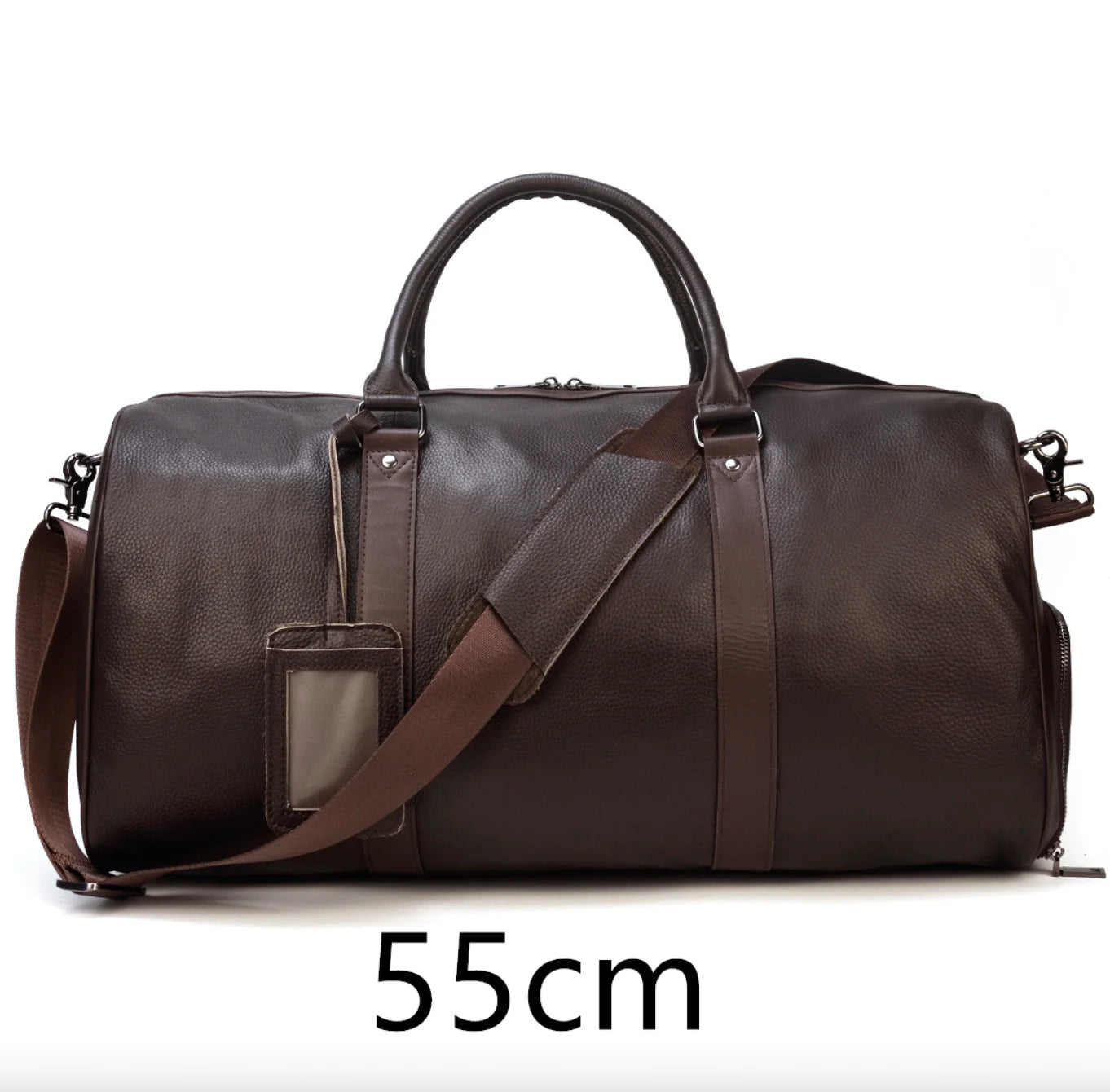 Vintage Lychee Pattern Leather Travel Bag