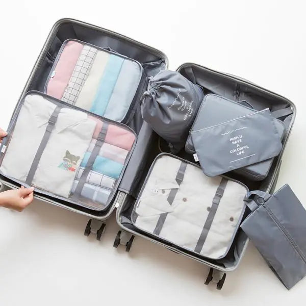 7-Piece Travel Organizer Set for Luggage and Clothing