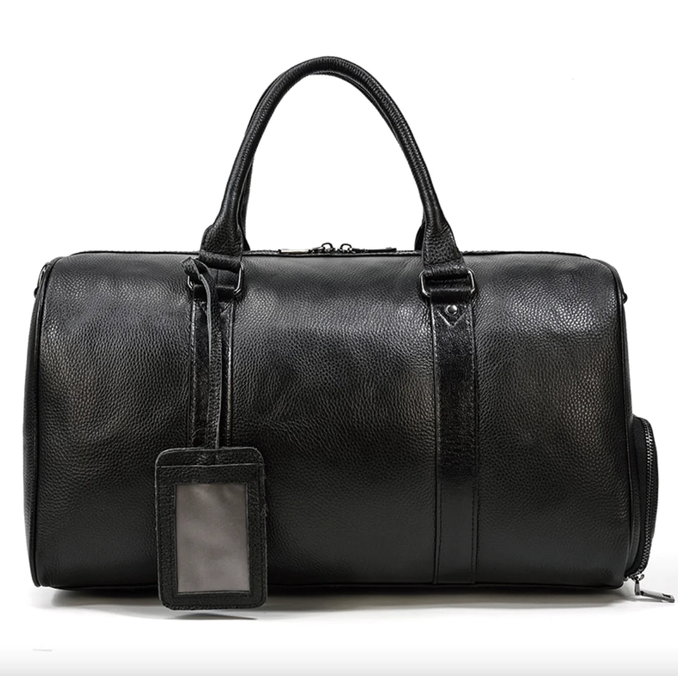 Vintage Lychee Pattern Leather Travel Bag