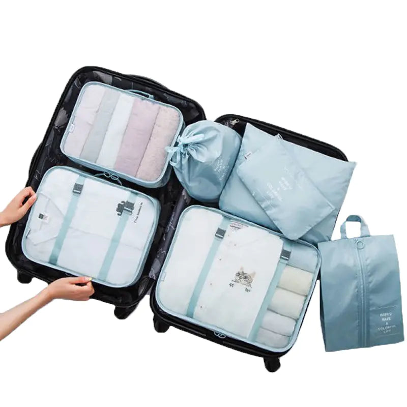 7-Piece Travel Organizer Set for Luggage and Clothing