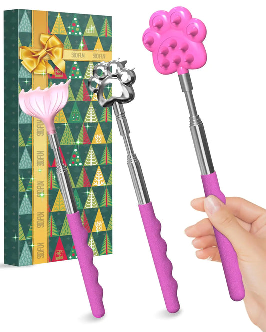 Back Scratcher Metal Extendable Metal Scratchers - Back Massage Gifts for Adults Christmas Stocking Stuffers Gifts for Men Women Cool Items Tools Ideas Gadgets Wife Kids Elderly White Elephant