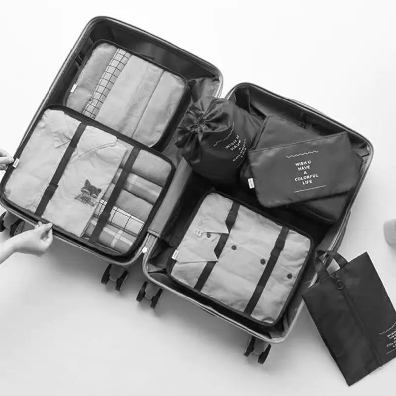 7-Piece Travel Organizer Set for Luggage and Clothing